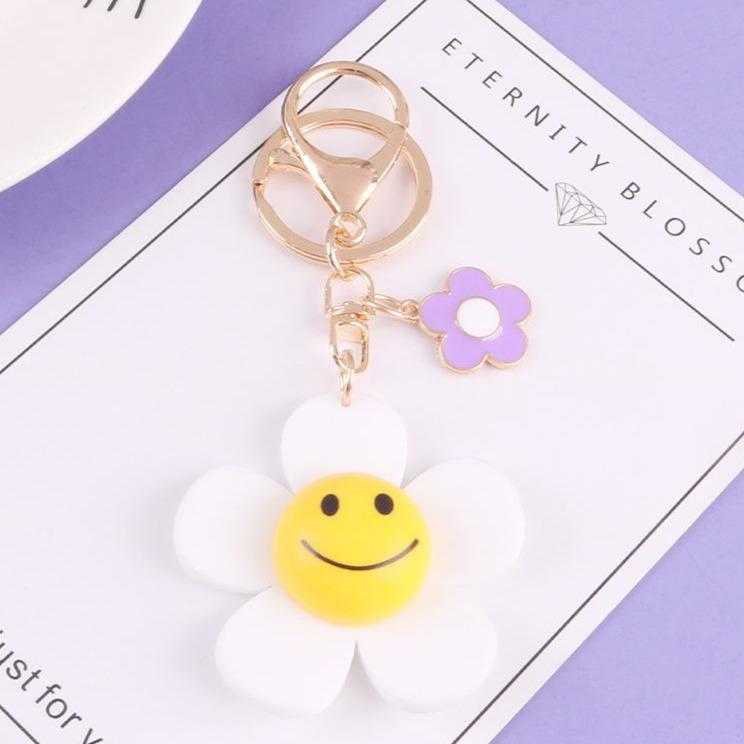 Cute Smiling Sunflower Keychain