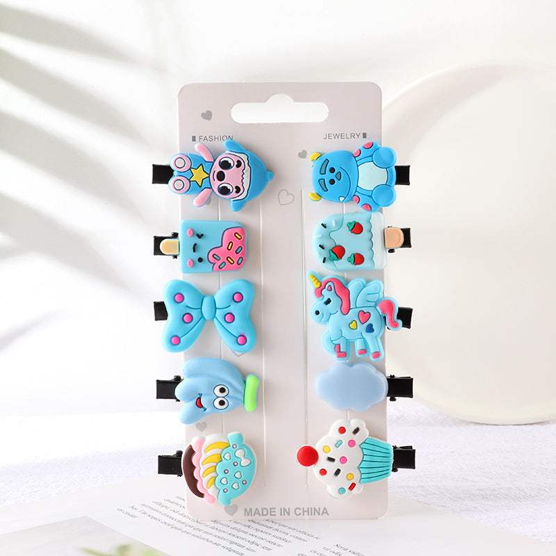 10Pcs Hair Clip Set Hairpins Cartoon Hair Band