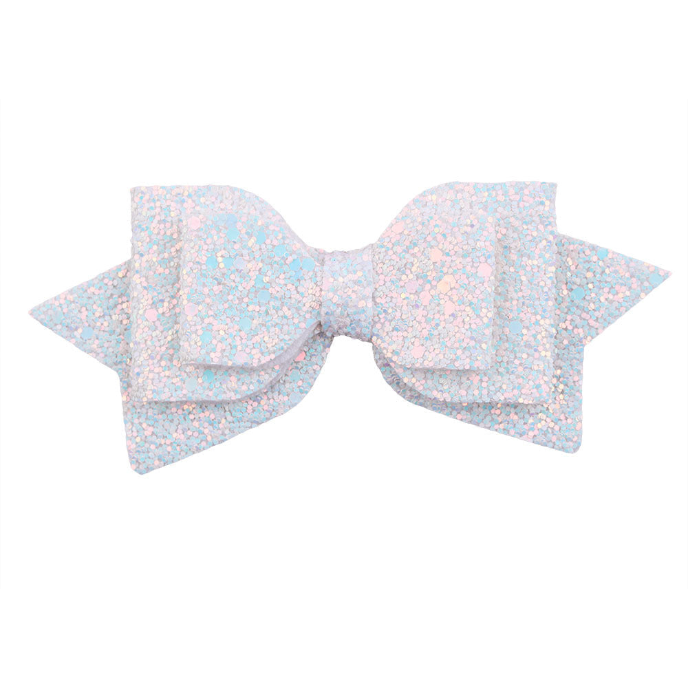 1Piece 5 Inch Baby Girl Big Glitter Hair Bow Kids