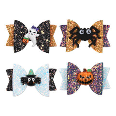 Glittery Halloween Bows Hairpin