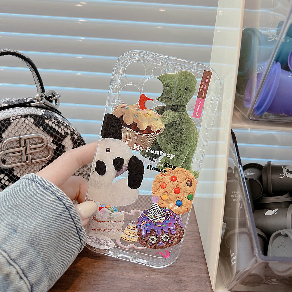 Transparent Sweetheart Dinosaur Phone Case