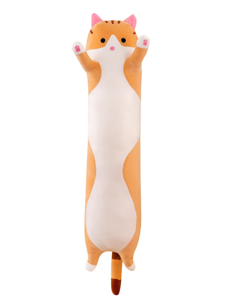 130cm Cute Soft Long Cat Pillow Plush Toys Stuffed Pause Office Nap Pillow Bed Sleep Pillow Home Decor Gift Doll for Kids Girl