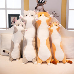 130cm Cute Soft Long Cat Pillow Plush Toys Stuffed Pause Office Nap Pillow Bed Sleep Pillow Home Decor Gift Doll for Kids Girl