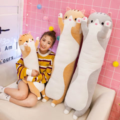 130cm Cute Soft Long Cat Pillow Plush Toys Stuffed Pause Office Nap Pillow Bed Sleep Pillow Home Decor Gift Doll for Kids Girl