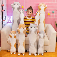 130cm Cute Soft Long Cat Pillow Plush Toys Stuffed Pause Office Nap Pillow Bed Sleep Pillow Home Decor Gift Doll for Kids Girl