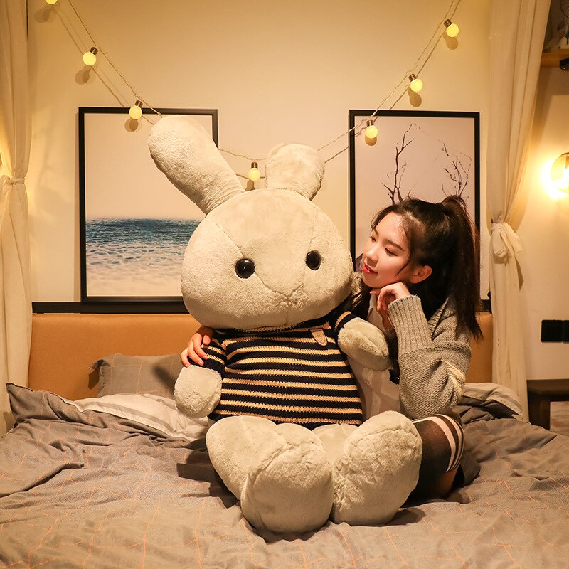 130cm Lovely Giant Rabbit Plush Toy Soft Cartoon Animal Big Ear Bunny Plush Doll Stuffed Pillow Baby Accompany Toys Kawaii Gifts