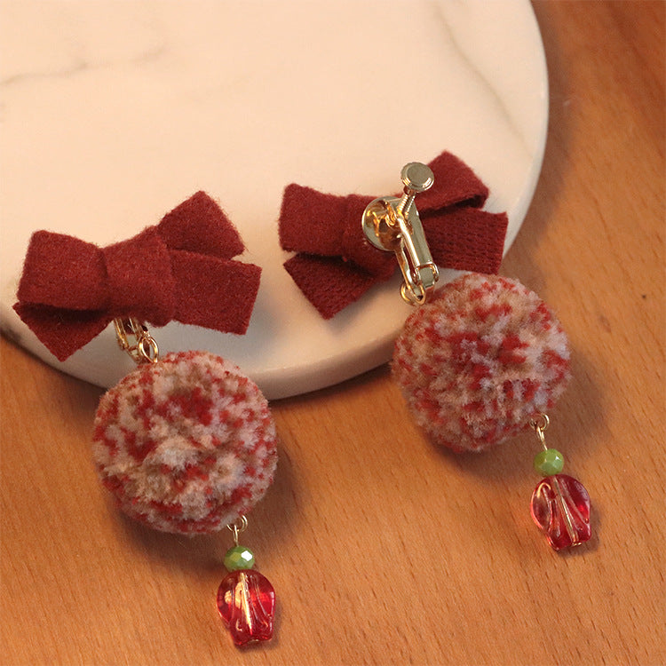 Christmas Girl Bow Earrings