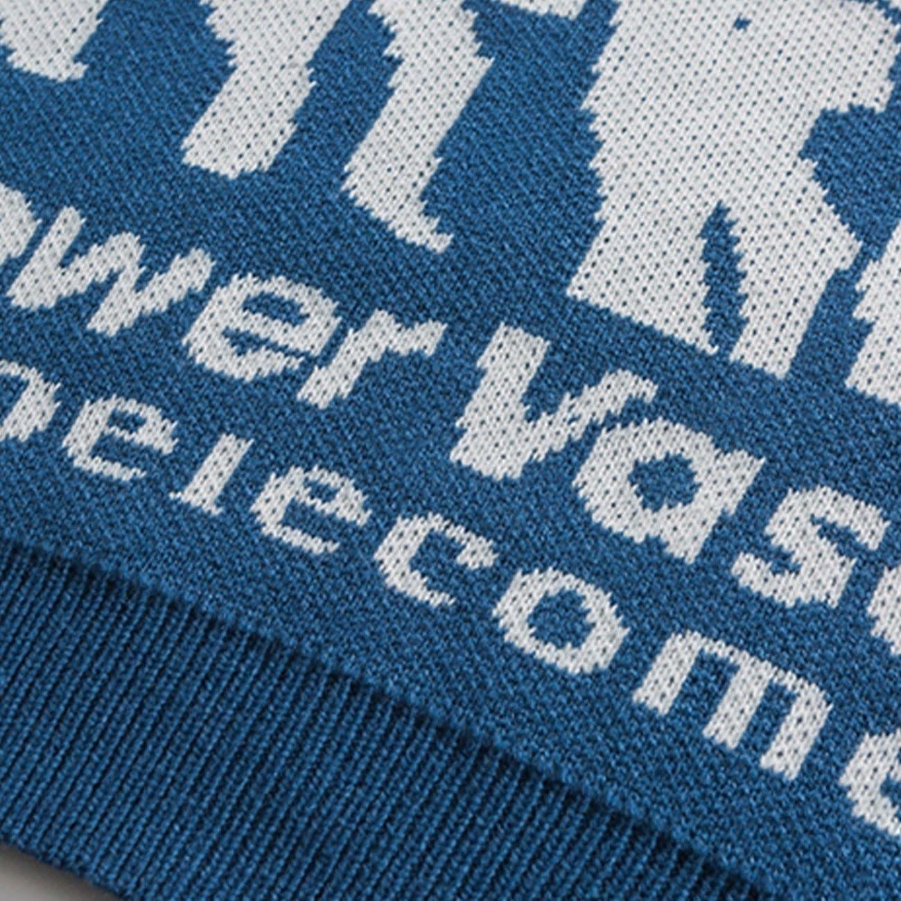 Crowd Print Knitted Sweater