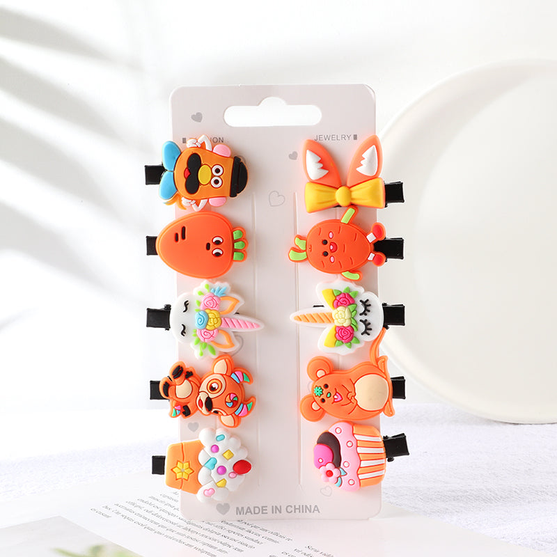 10Pcs Hair Clip Set Hairpins Cartoon Hair Band