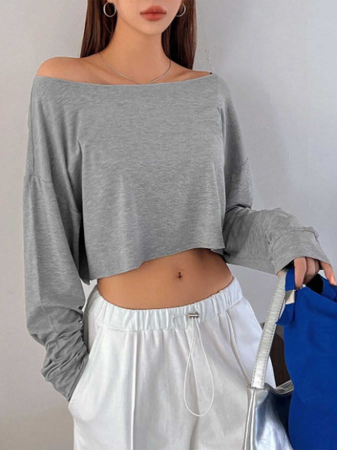 Boat Neck Long Sleeve T-Shirt
