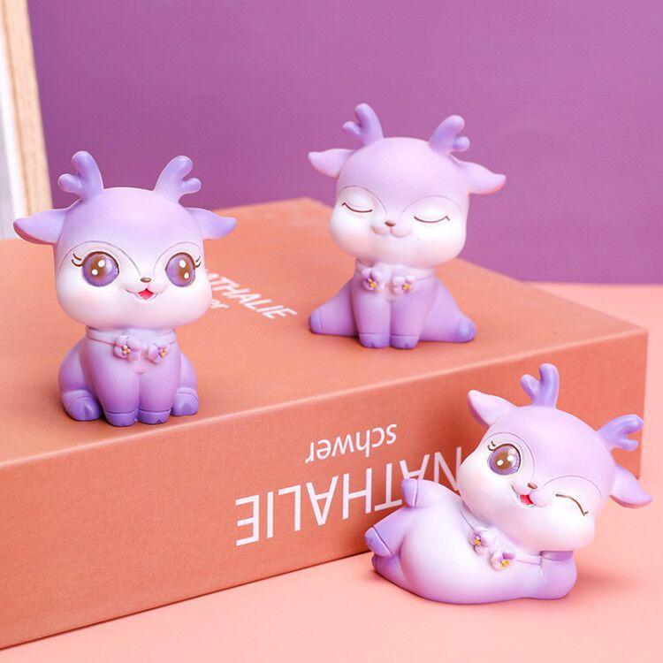 Purple Deer Resin Ornaments