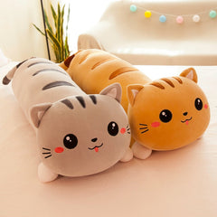 140cm Comfort Cushion Cute Soft Long Cat Plush Toys Stuffed Pause Office Pillow Bed Sleep Pillow Home Gift Doll for Kids Girl