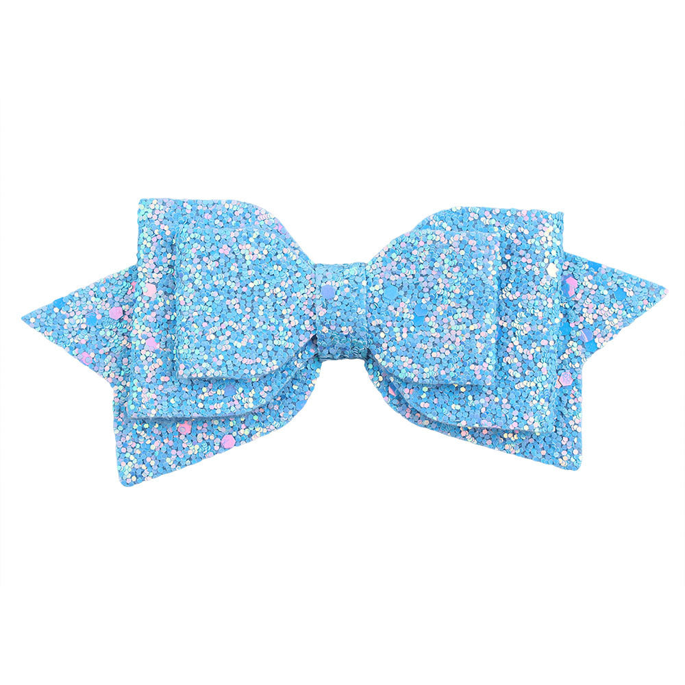 1Piece 5 Inch Baby Girl Big Glitter Hair Bow Kids