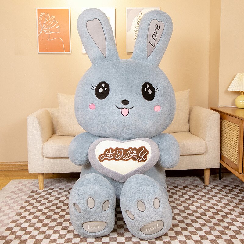 150/200cm Giant Rabbit Skin plush toy cover anime rabbit plush pillow Cartoon Soft pillow case with zipper