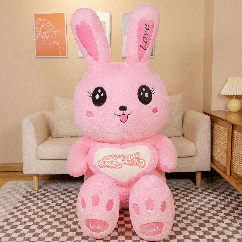 150/200cm Giant Rabbit Skin plush toy cover anime rabbit plush pillow Cartoon Soft pillow case with zipper