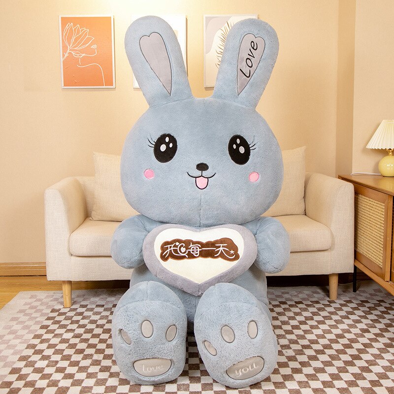 150/200cm Giant Rabbit Skin plush toy cover anime rabbit plush pillow Cartoon Soft pillow case with zipper