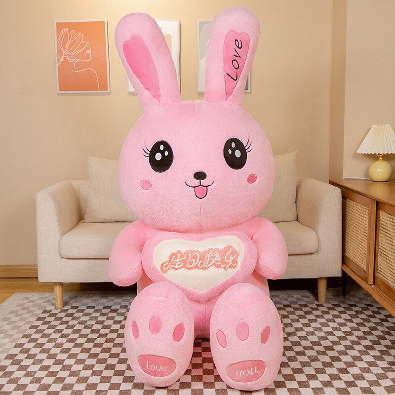 150/200cm Giant Rabbit Skin plush toy cover anime rabbit plush pillow Cartoon Soft pillow case with zipper