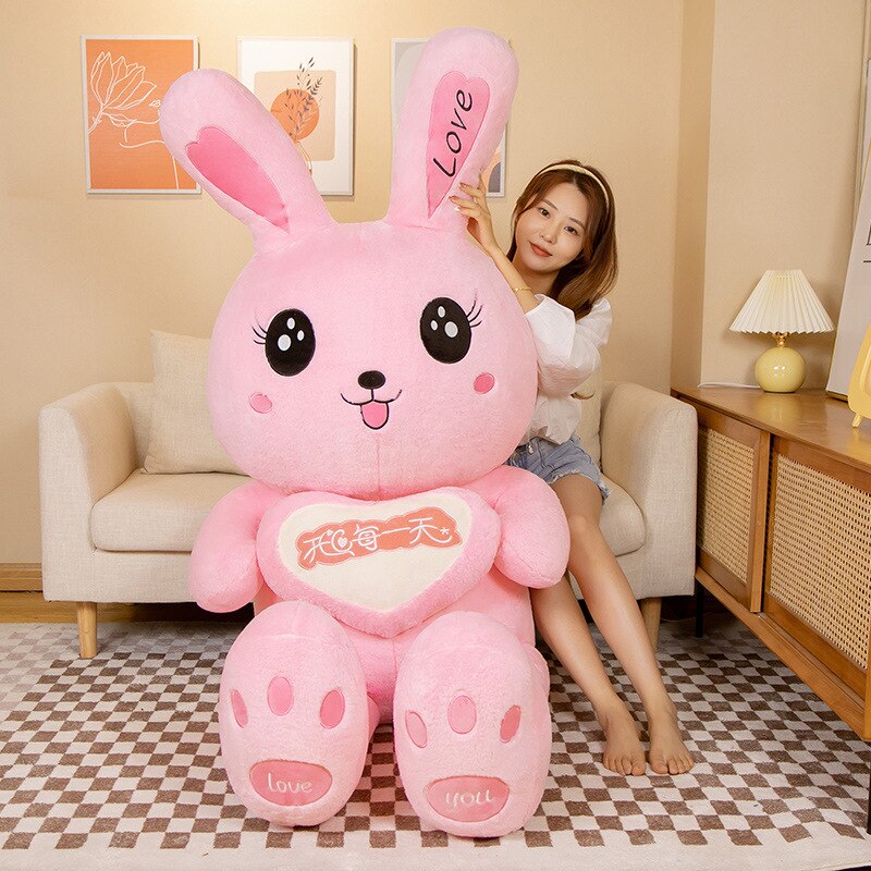 150/200cm Giant Rabbit Skin plush toy cover anime rabbit plush pillow Cartoon Soft pillow case with zipper