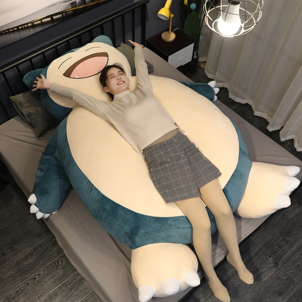 150/200cm Giant Snorlax Skin plush toy cover anime pocket snorlax plush pillow Cartoon Soft pillow case with zipper