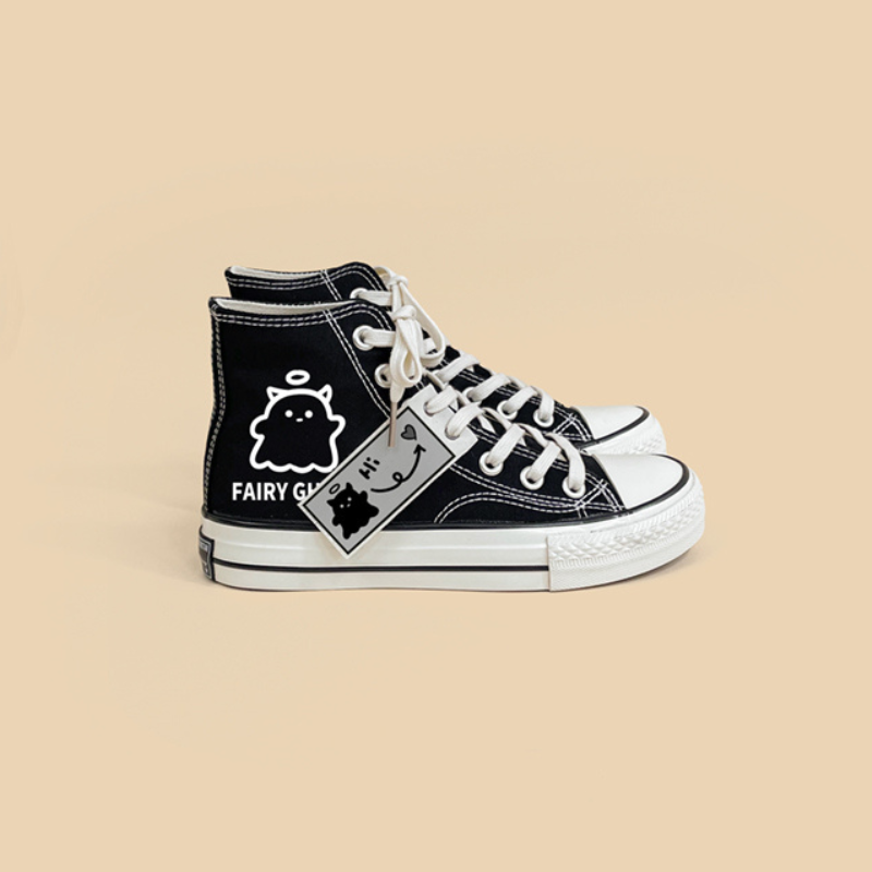 FAIRY GHOST Black Casual Canvas Shoes