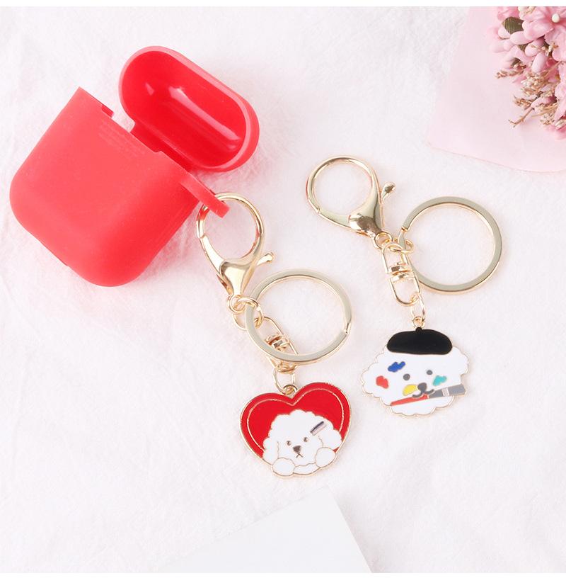 Girly Heart Artist Dog Keychain