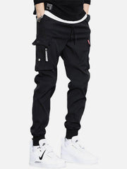 Solid Color Pockets Fleece Cargo Pants