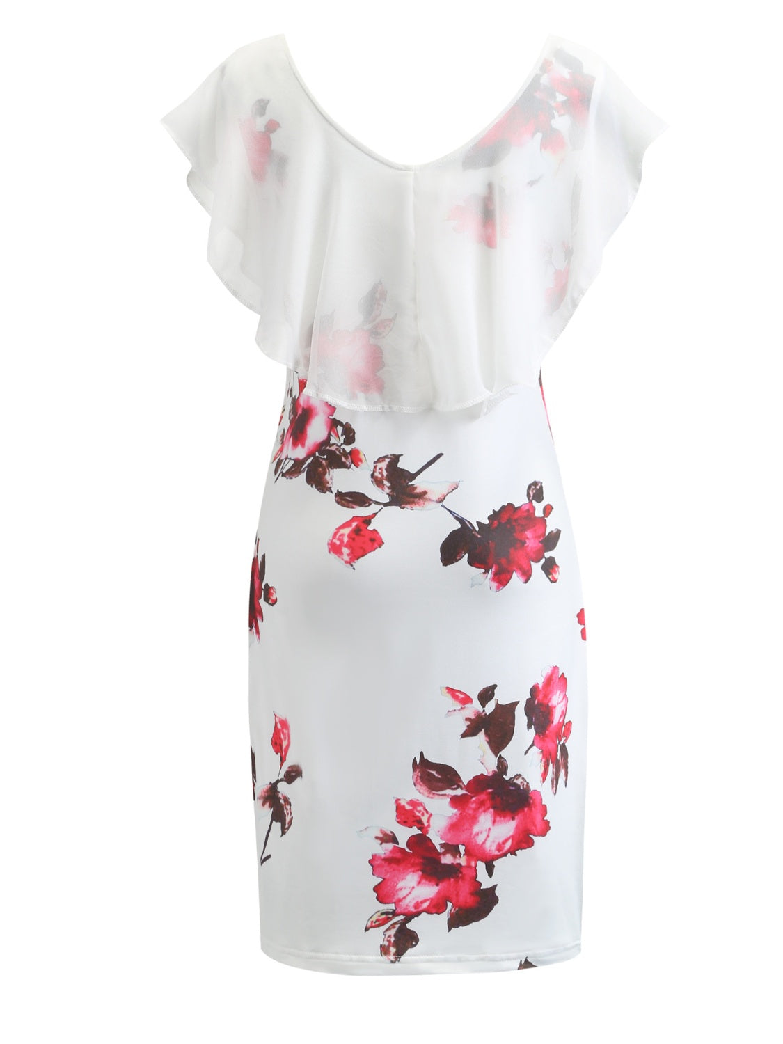 Printed Ruffled Sleeve Mini Dress