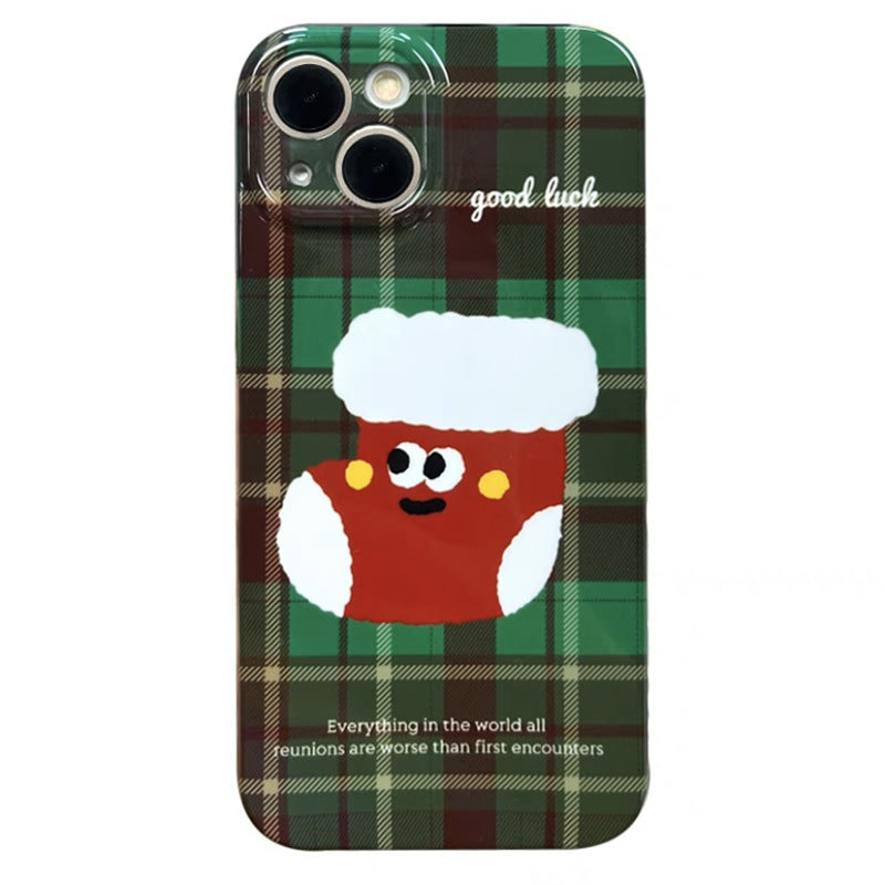 Christmas Checkered Sock Holder Phone Case