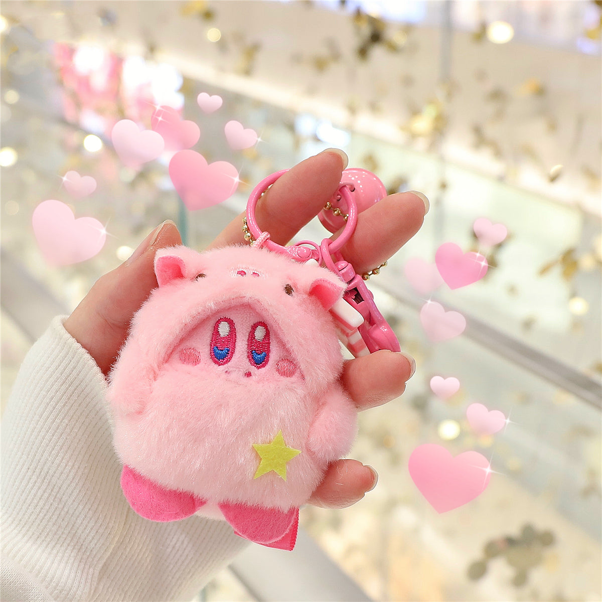 Cute Anime Pink Plush Pendant