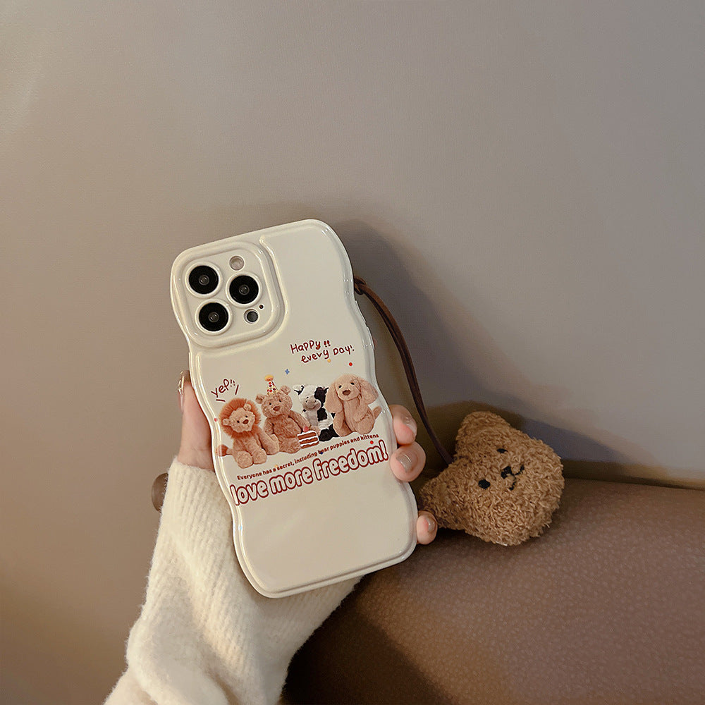 Cute Bear Plush Pendant Phone Case