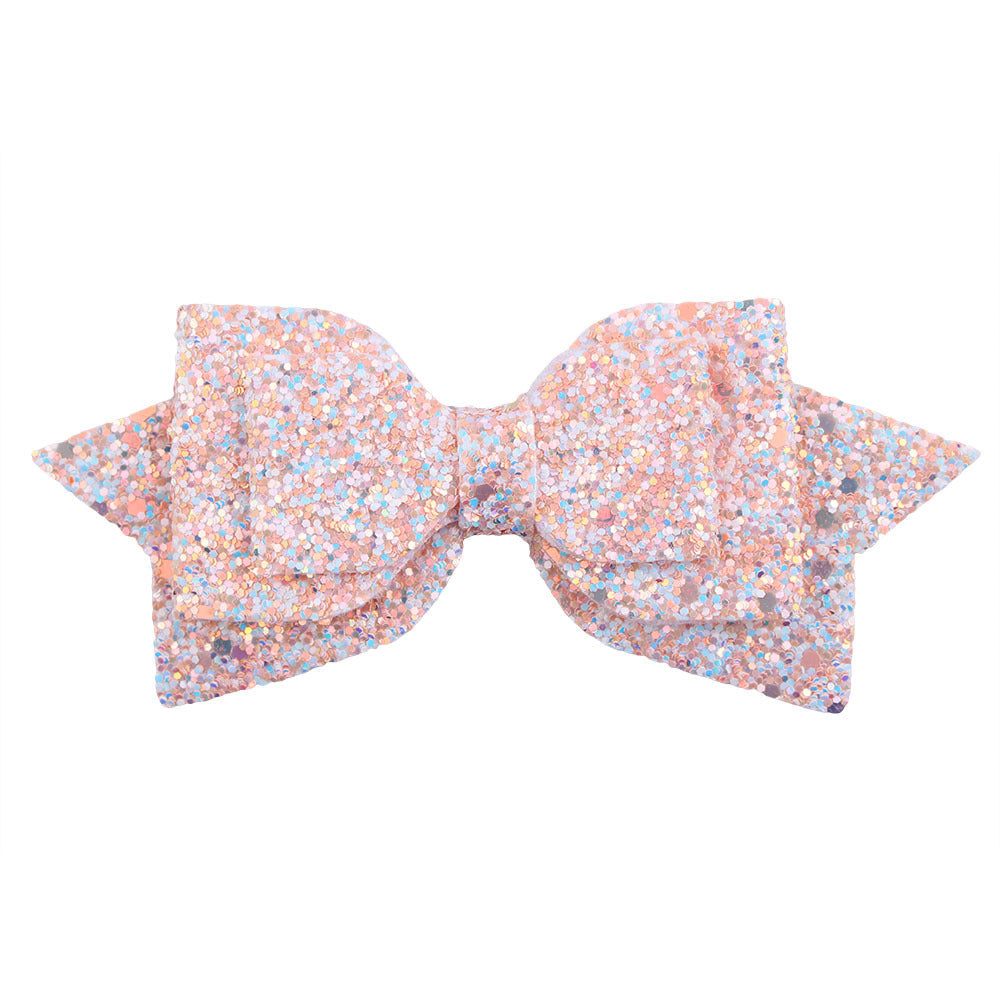 1Piece 5 Inch Baby Girl Big Glitter Hair Bow Kids