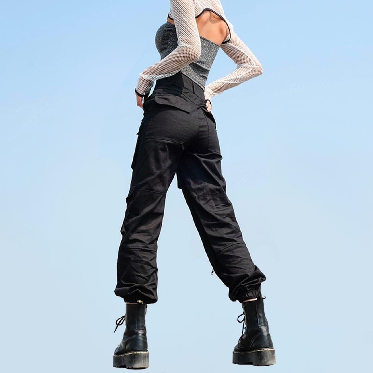 Asymmetrical Multi Pockets Cargo Pants