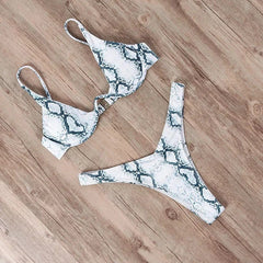 Patterned Sexy Bikini Two-Piece Set