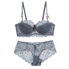Sexy Lace Underwear Thin Bra Push Up Adjustable Bralette Set