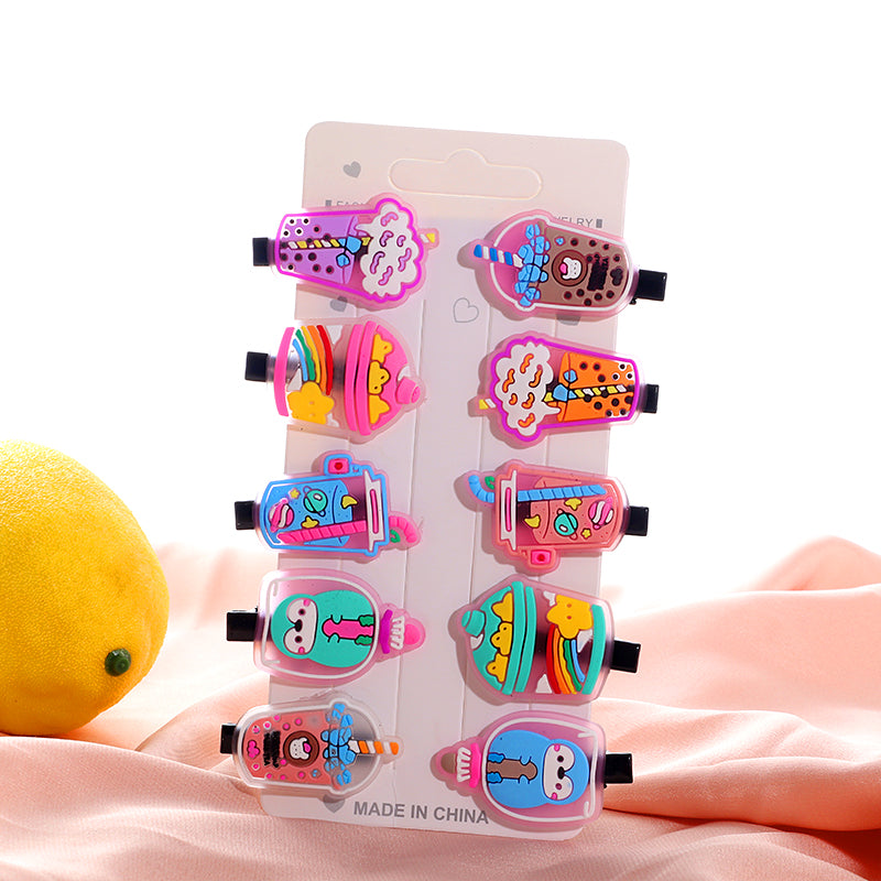 10Pcs Hair Clip Set Hairpins Cartoon Hair Band