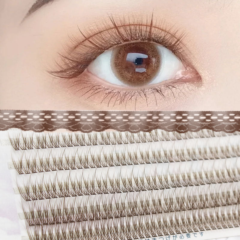 Caramel Brown Fishtail False Eyelashes Set