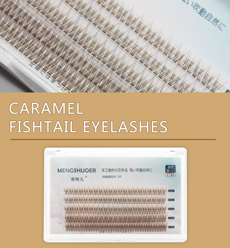 Caramel Brown Fishtail False Eyelashes Set