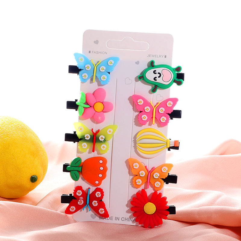 10Pcs Hair Clip Set Hairpins Cartoon Hair Band