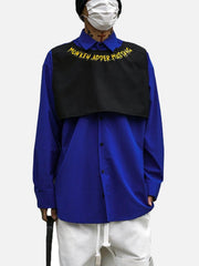 Fake Two Personalized Patchwork Embroidery Long Sleeve Shirt