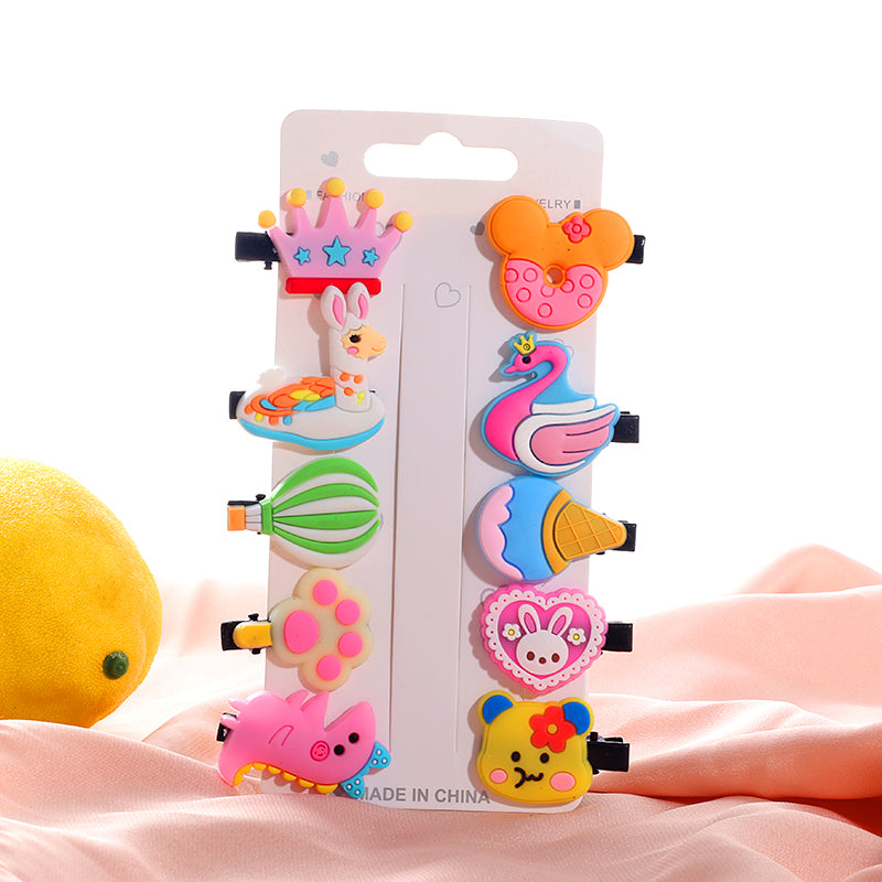 10Pcs Hair Clip Set Hairpins Cartoon Hair Band