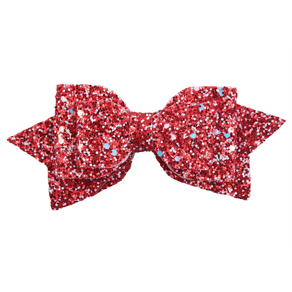 1Piece 5 Inch Baby Girl Big Glitter Hair Bow Kids