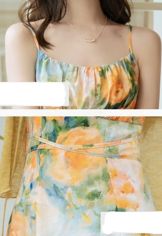 Summer Garden 2-Piece Floral Print Cottagecore Dress Set
