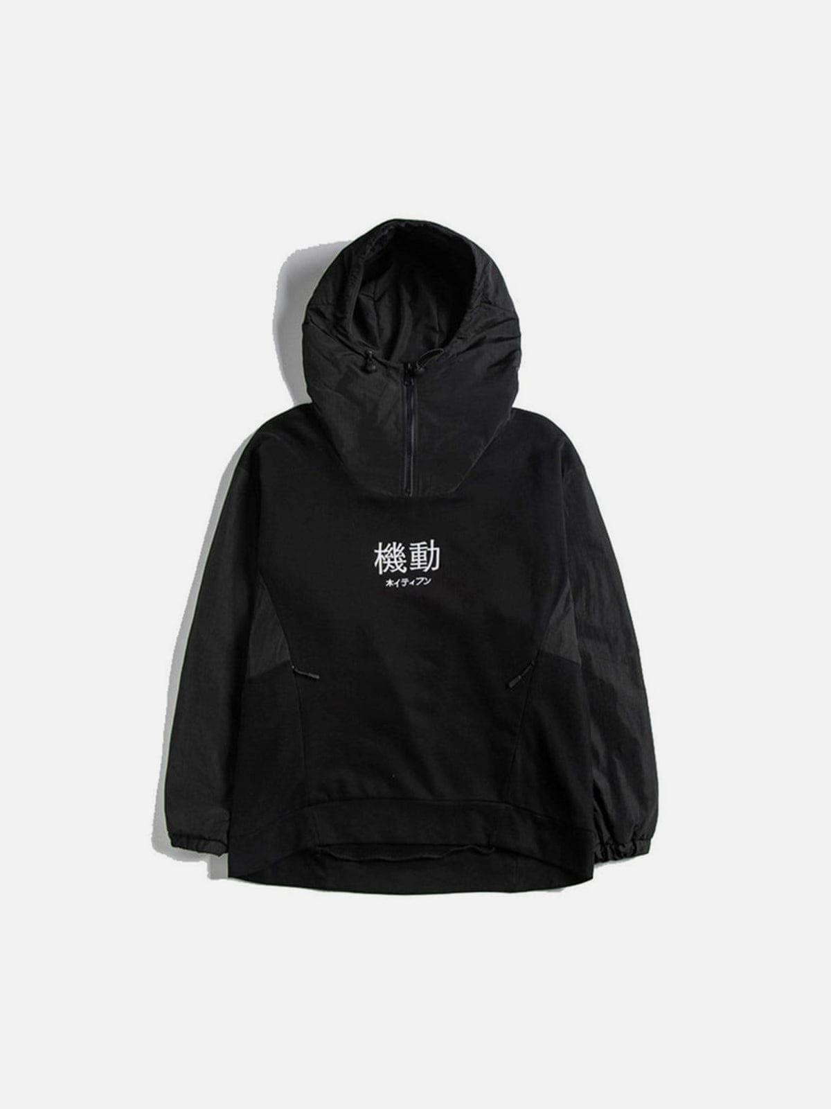 Dark Patchwork Embroidery Hoodies