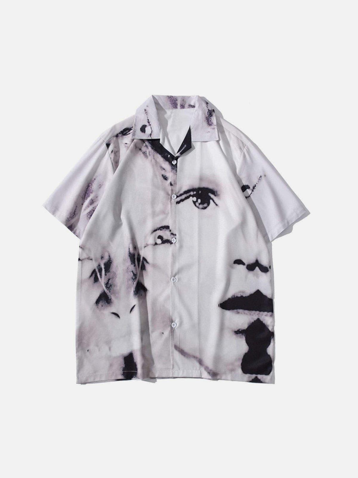 Anagoc Abstract Character Description Print Shirt