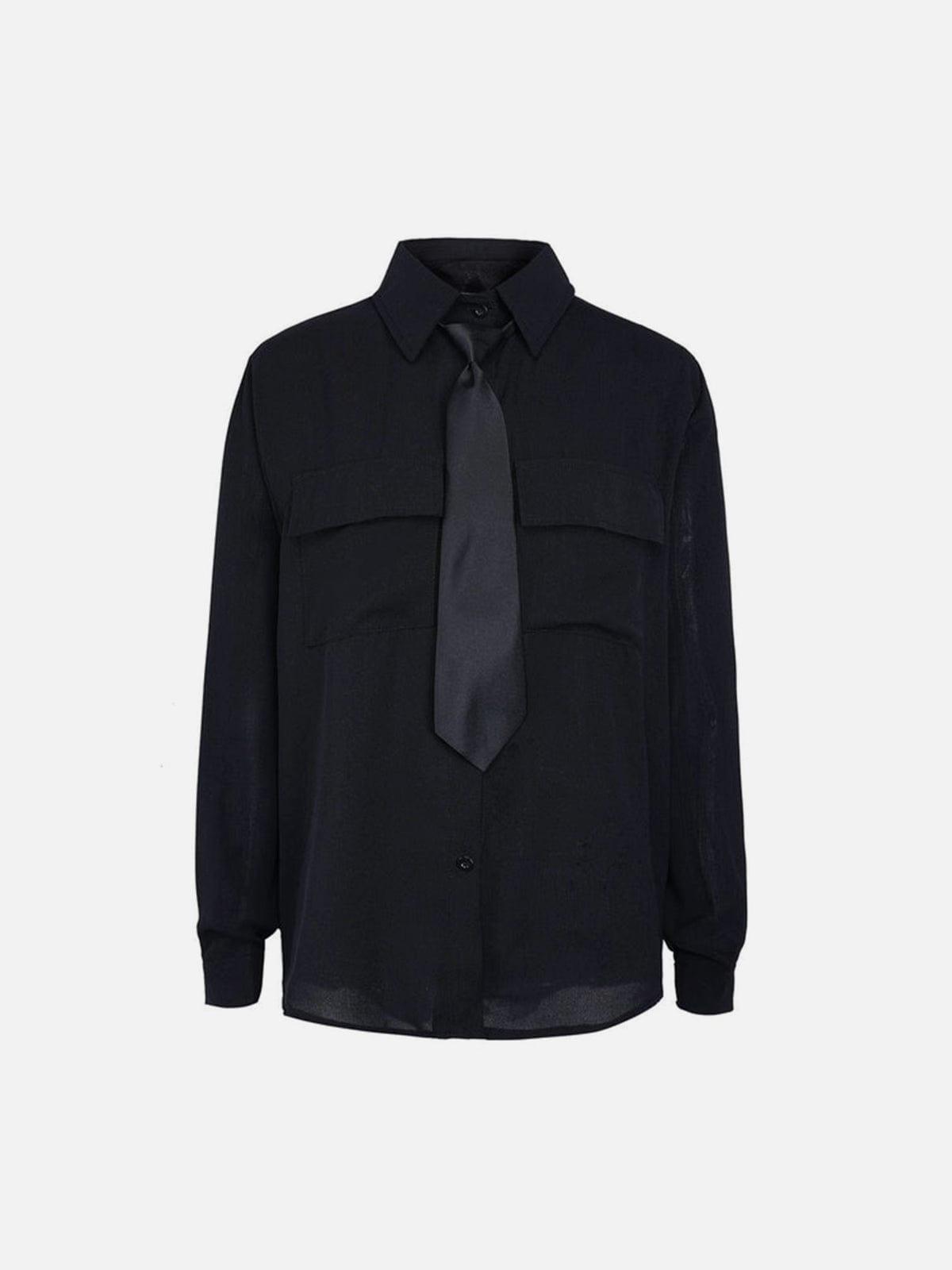 Techwear Dark Tie Shirt