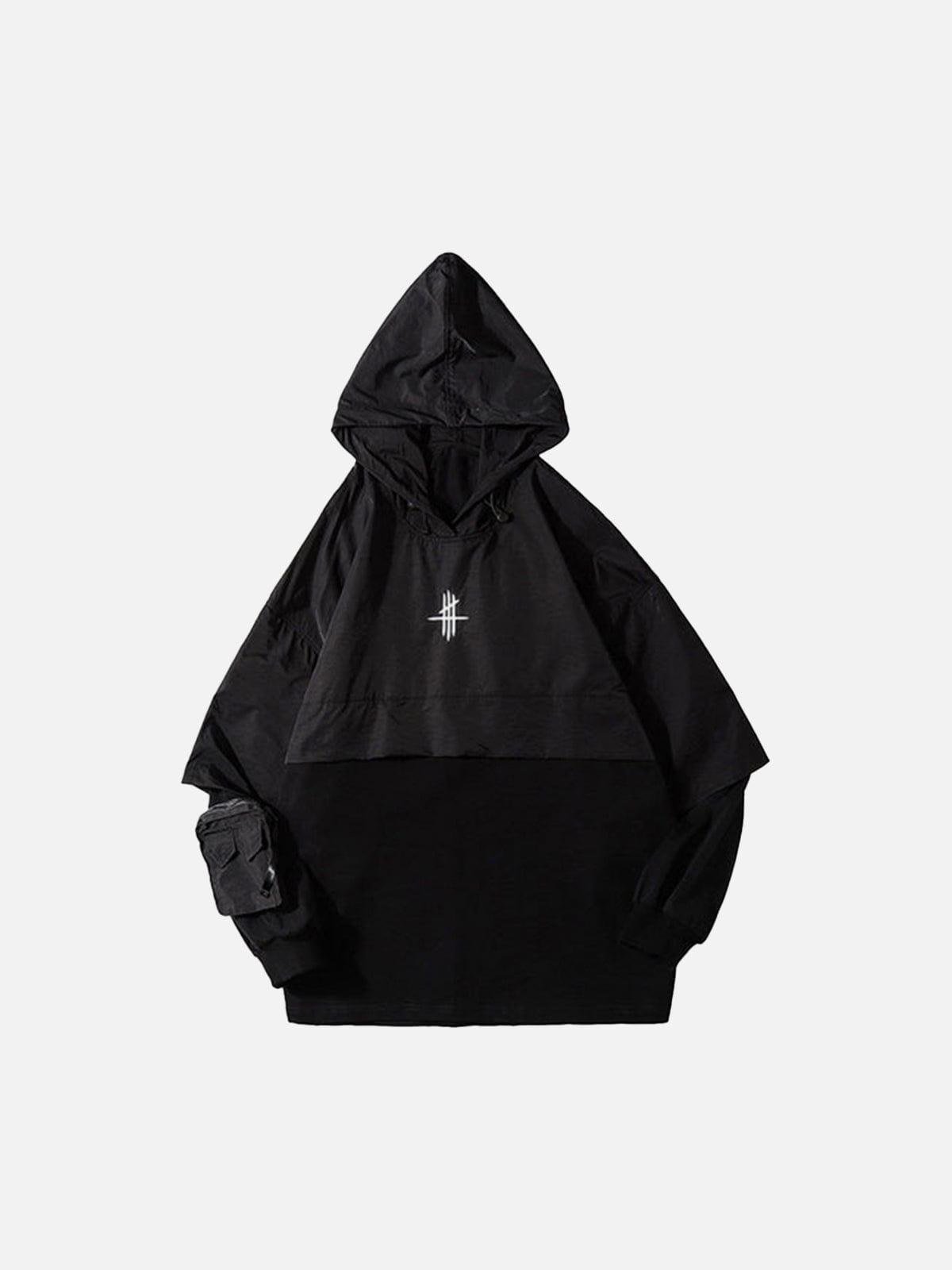 Fake Two Shawls Hoodie