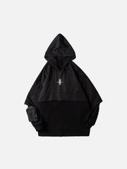 Fake Two Shawls Hoodie