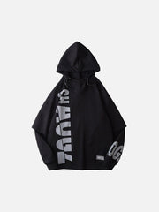 Fake Two Symmetry Print Hoodie