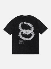 Letter Ferrule Washed Cotton Graphic Tee