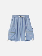 Function Belt Zipper Pockets Shorts